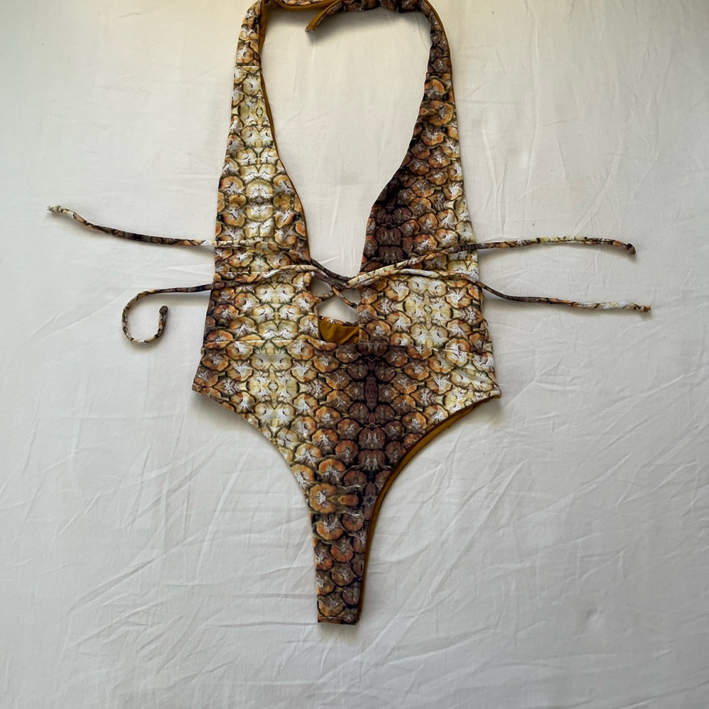 San Lorenzo Pineapple Halter Swimsuit